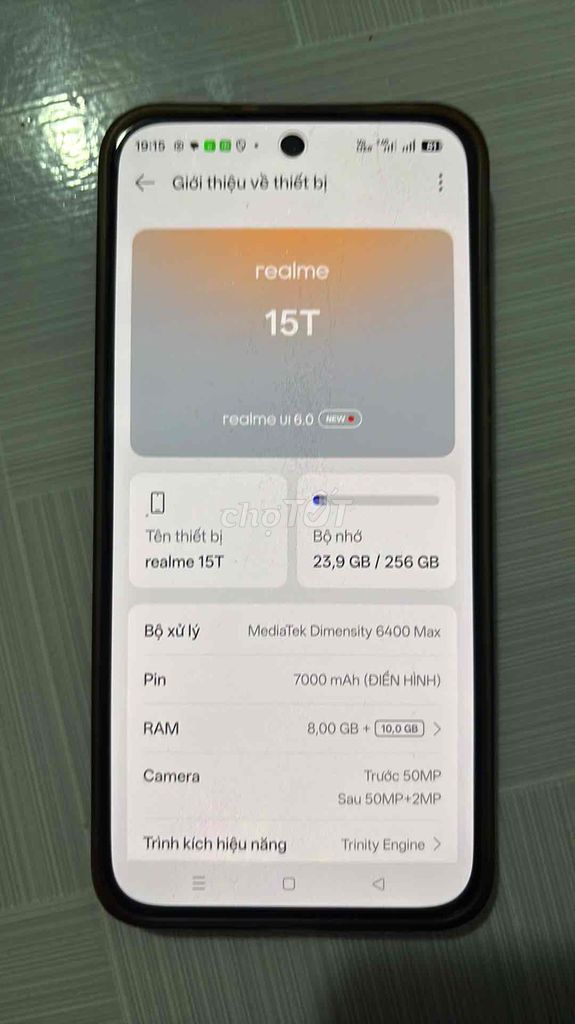 Realme 15T 256GB Đen. Mua bán Điện thoại tại Quận Gò Vấp Tp Hồ Chí Minh được đăng bởi Nguyễn Thiện Toàn hình 1