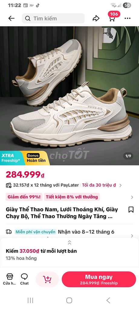 Giày thể thao nam Trắng kem size 39 Mới. Mua bán Giày dép tại Thị xã Bến Cát Bình Dương được đăng bởi Doan Thanh Tung hình 1
