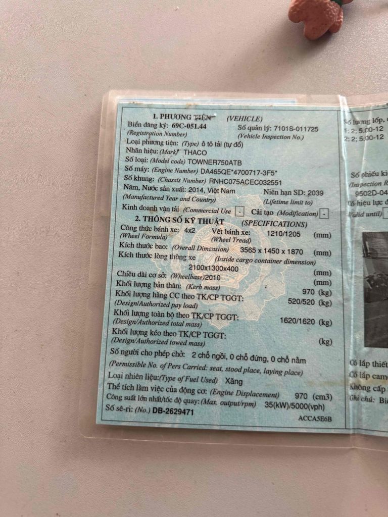 Thaco Ben 2014. giá 72tr .máy im mạnh. Mua bán Xe tải, xe ben tại Thành phố Tân An Long An được đăng bởi Trung Dũng hình 4