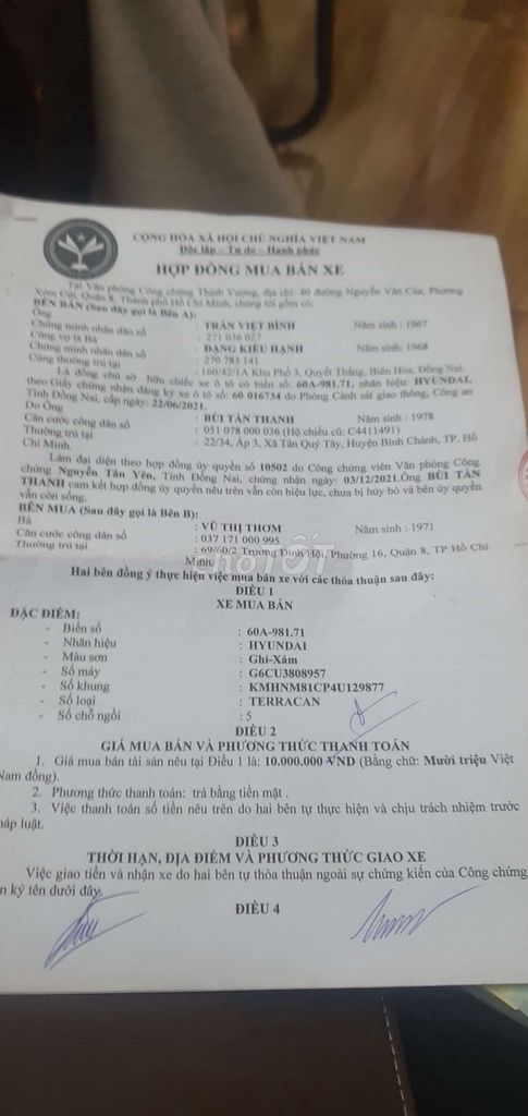 Chiếc Hyundai Terracan sản xuất năm 2003. Mua bán Ô tô tại Quận 8 Tp Hồ Chí Minh được đăng bởi Phương Trang hình 8