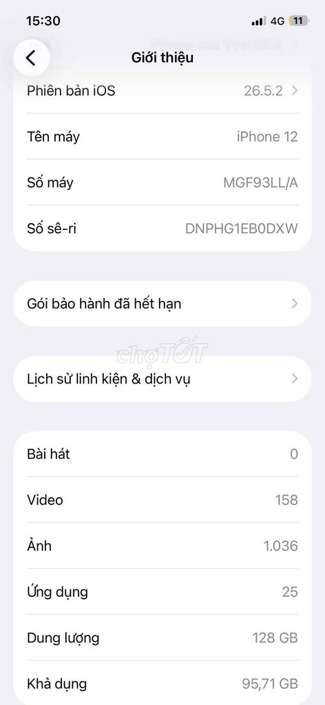 iPhone 12 128GB Zin 95%. Mua bán Điện thoại tại Thành phố Buôn Ma Thuột Đắk Lắk được đăng bởi Hoàng Sơn hình 1