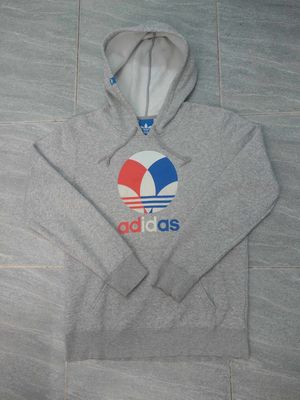 áo hoodie nỉ bông Adidas big logo xám size Xs