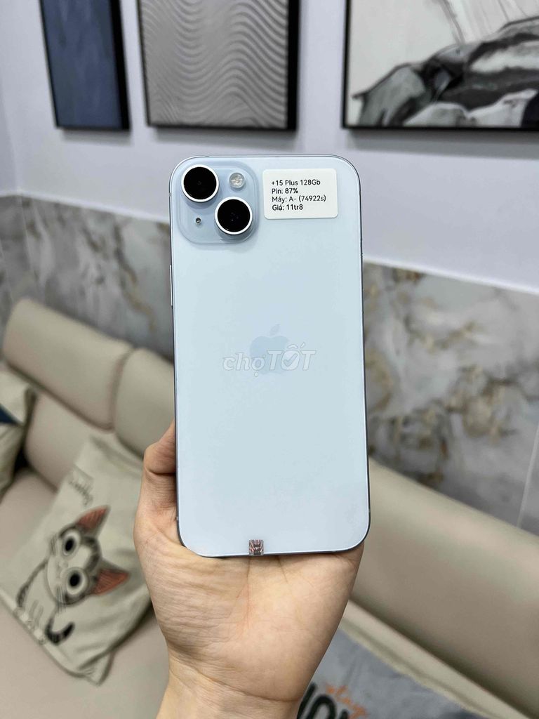 iPhone 15 Plus 128GB Blue Zin All Pin 87 LLA Đẹp. Mua bán Điện thoại tại Huyện Hóc Môn Tp Hồ Chí Minh được đăng bởi SIRI STORE HCM hình 1