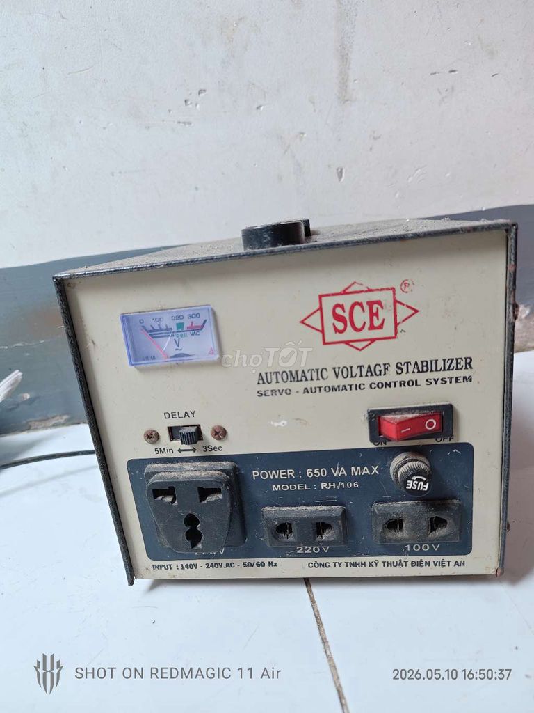 Ổn áp SCE RH/106 650 VA Đã sử dụng. Mua bán Đồ chuyên dụng, Giống nuôi trồng tại Huyện Càng Long Trà Vinh được đăng bởi Trần Thanh Lâm hình 1
