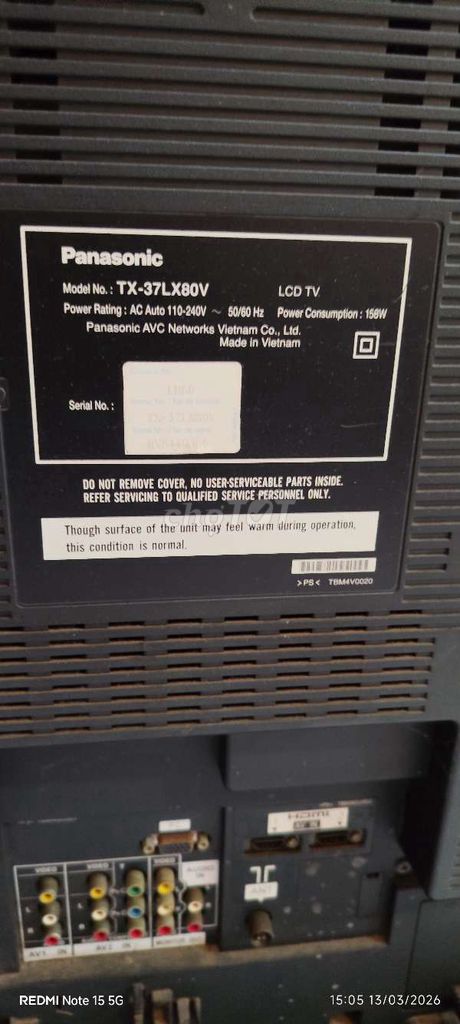 Bán tivi plasma 37 inch Panasonic cũ. Mua bán Tivi, Âm thanh tại Quận 5 Tp Hồ Chí Minh được đăng bởi truong cuong hình 1