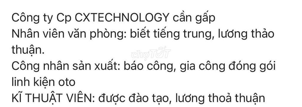 Tuyển dụng thời vụ Lương Tuần