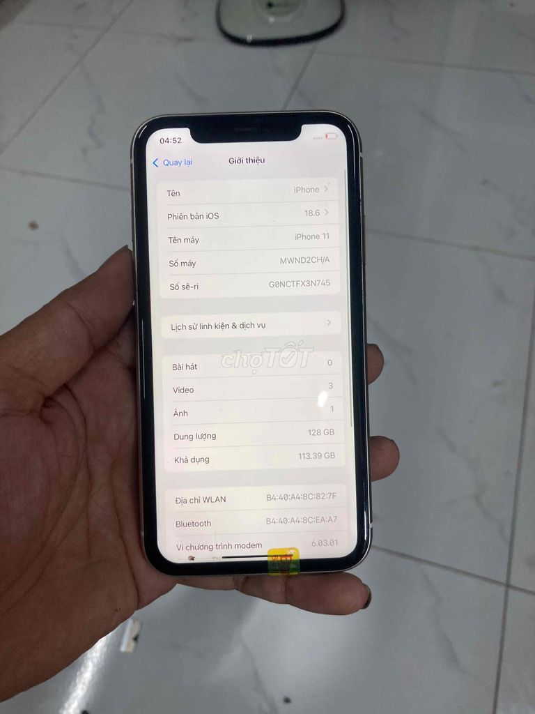 iPhone 11 128GB Trắng bao góp nợ xấu. Mua bán Điện thoại tại Thành phố Cao Lãnh Đồng Tháp được đăng bởi DUYMOBILE hình 1