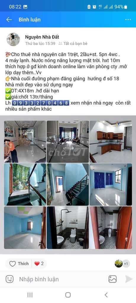 NHÀ 3 LẦU 5PN ĐẸP Y HÌNH GIÁ 13 TRIỆU /THÁNG