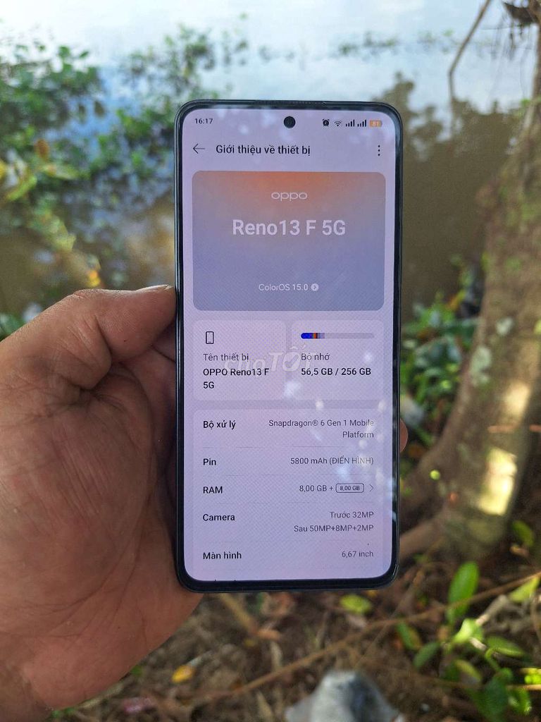 Oppo Reno 13F 8/256. Mua bán Điện thoại tại Huyện Hòn Đất Kiên Giang được đăng bởi Ready hình 1