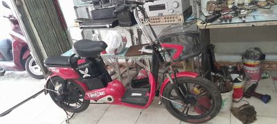 xe đạp điện màu đỏ đen