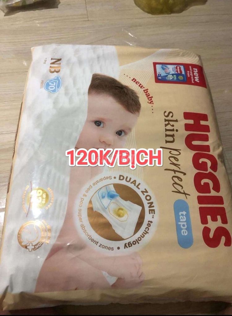 CẦN THANH LÝ BỊCH TẢ DÁN HUGGIES NB