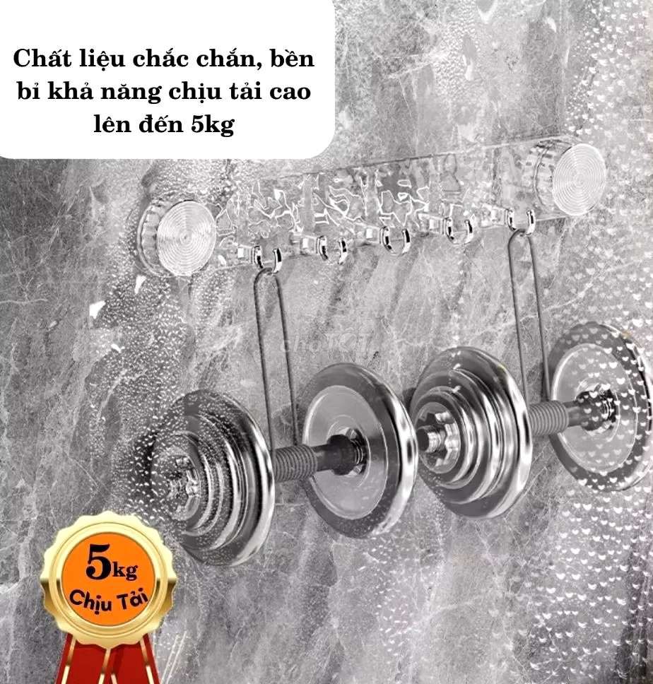 Thanh móc treo quần áo hút chân không gắn tường