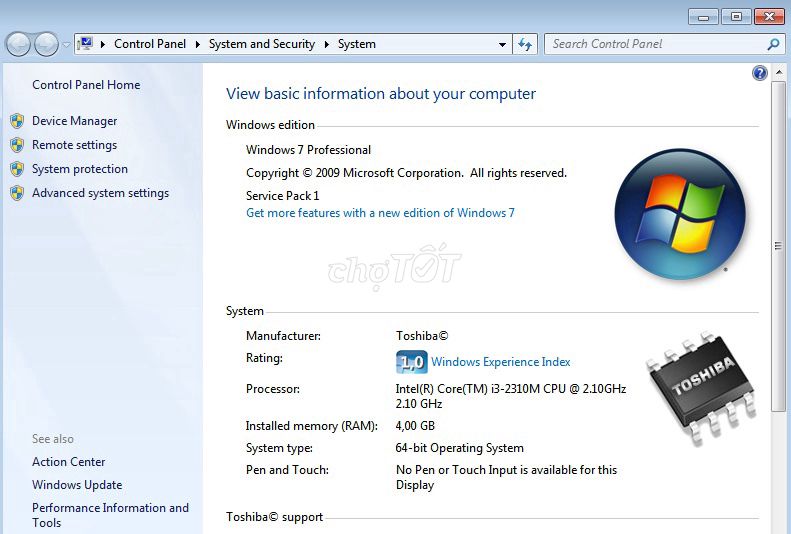 Toshiba Satellite i3 4GB/500GB 15.6 inch. Mua bán Laptop tại Quận Gò Vấp Tp Hồ Chí Minh được đăng bởi Tuấn hình 1