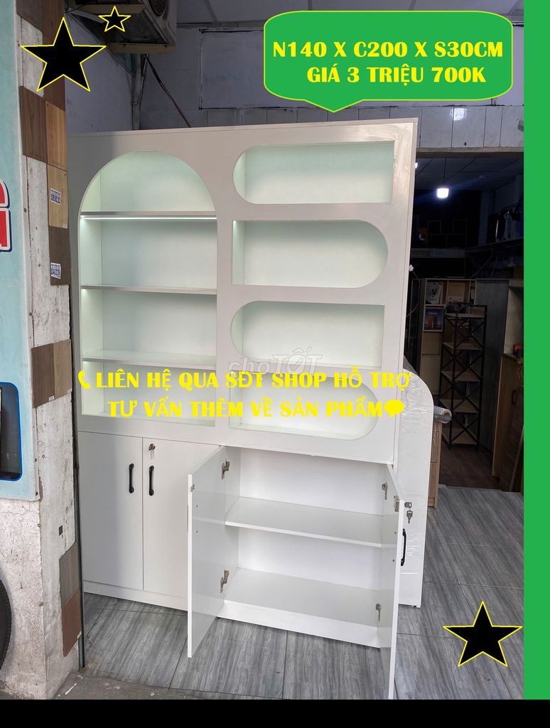 KỆ TỦ TRƯNG MỸ PHẨM, NƯỚC HOA, TRANG SỨC 140x2M. Mua bán Tủ, kệ gia đình tại Quận Gò Vấp Tp Hồ Chí Minh được đăng bởi XƯỞNG THI CÔNG NỘI THẤT TẠI TPHCM hình 1