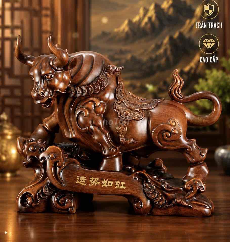 Tượng Trâu Tài Lộc Trang Trí Phong Thuỷ CAO CẤP