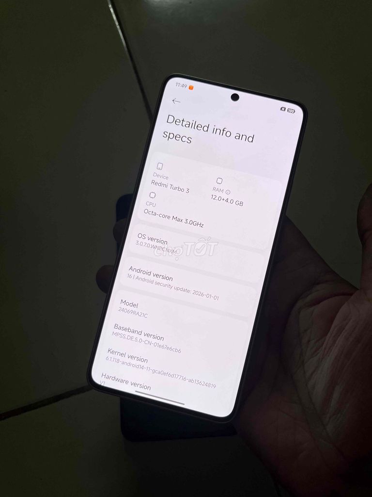 Xiaomi Redmi Turbo 3 12GB/256GB Bạc. Mua bán Điện thoại tại undefined Tp Hồ Chí Minh được đăng bởi Tuấn Đồ Dõm hình 1