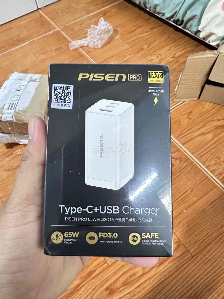 Sạc Pisen Pro GaN 65W Trắng. Mua bán Phụ kiện (Màn hình, Chuột...) tại Quận 7 Tp Hồ Chí Minh được đăng bởi Lê Đức hình 1