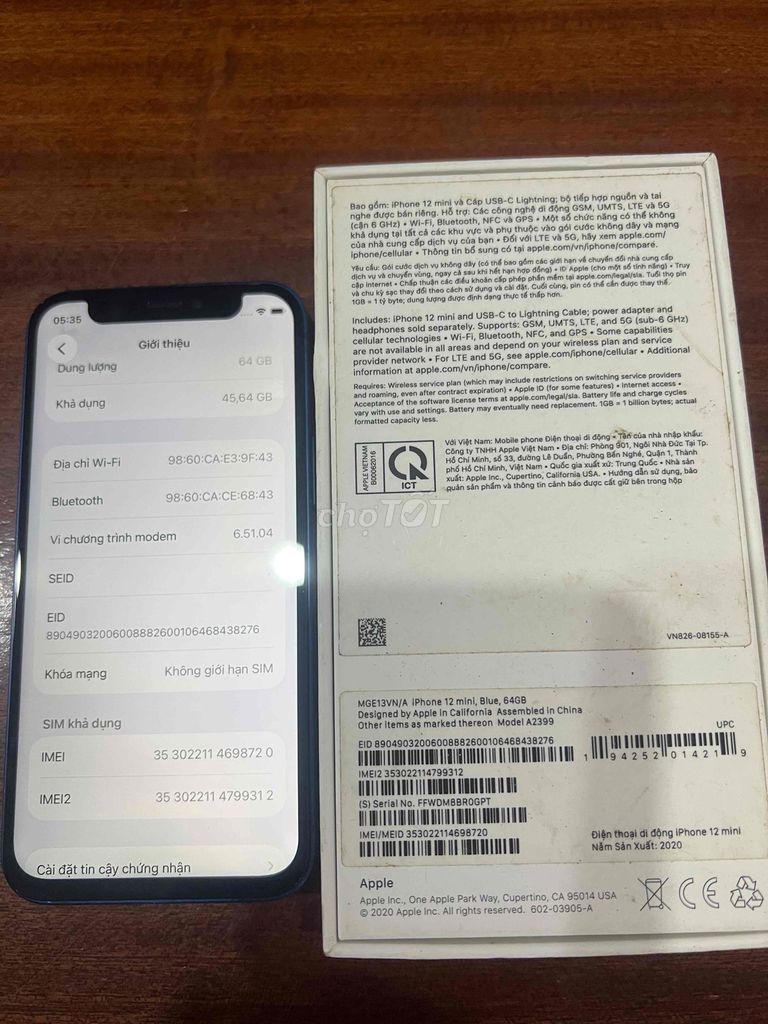 Apple iPhone 12 mini 64GB Xanh dương Like New. Mua bán Điện thoại tại Quận Liên Chiểu Đà Nẵng được đăng bởi Thiên Nhiên hình 1