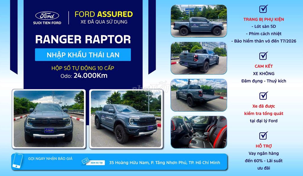 Ford Ranger Raptor 2023 Xám, số tự động. Mua bán Ô tô tại Thành phố Thủ Đức Tp Hồ Chí Minh được đăng bởi Trần Hiền Ford hình 1