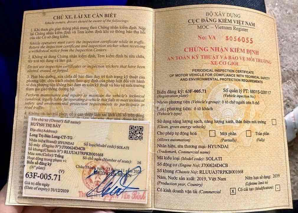 Hyundai Solati 2019 16 chỗ 189.000km. Mua bán Ô tô tại Huyện Bình Chánh Tp Hồ Chí Minh được đăng bởi Ôtô Nhiệm Nguyễn hình 21