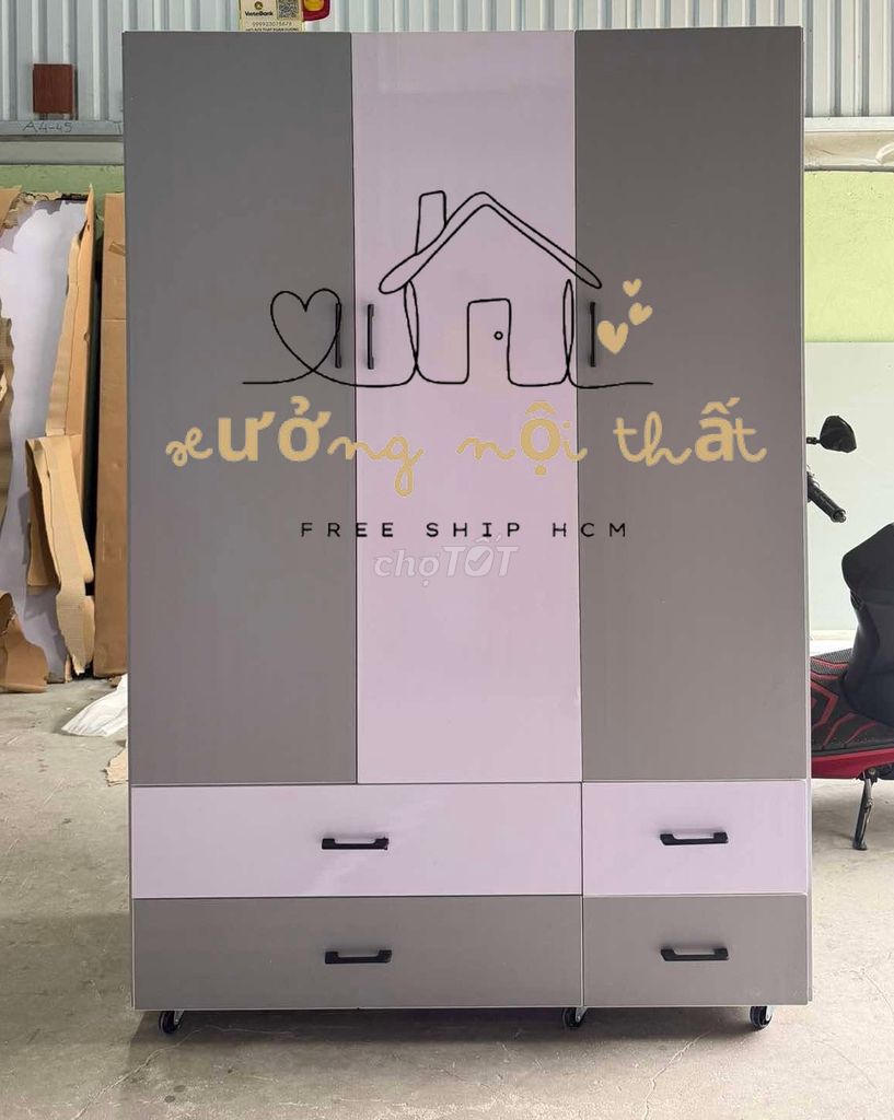 Tủ quần áo Nhựa Đài Loan 1m8x1m23x45cm. Mua bán Tủ, kệ gia đình tại Quận 8 Tp Hồ Chí Minh được đăng bởi Cửa Hàng Nội Thất hình 1
