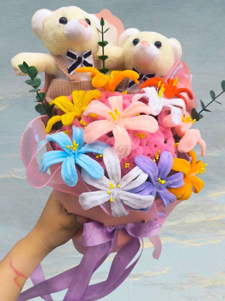 Bó hoa gấu đôi. Mua bán Sở thích khác tại Thành phố Dĩ An Bình Dương được đăng bởi Diễm Sương hình 1