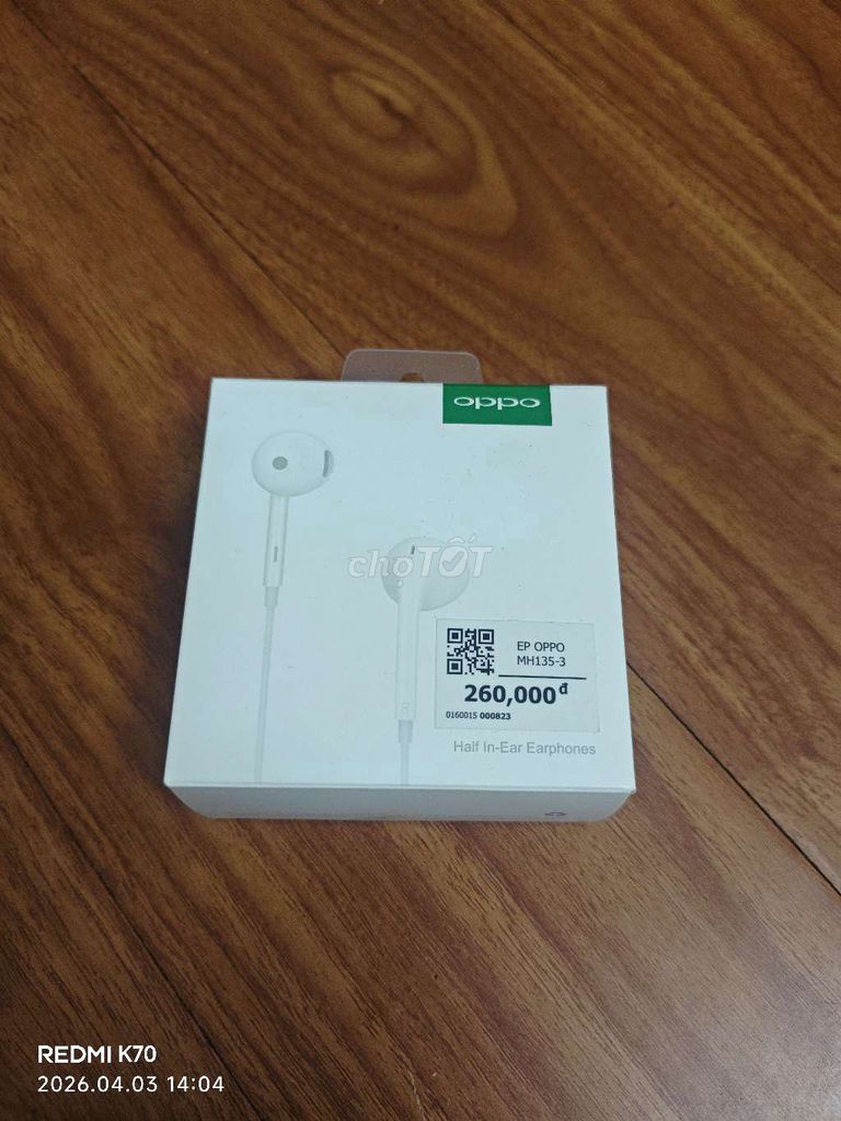 Tai nghe Oppo MH135-3 Trắng. Mua bán Tivi, Âm thanh tại Quận Hoàn Kiếm Hà Nội được đăng bởi Duy Tuệ hình 1