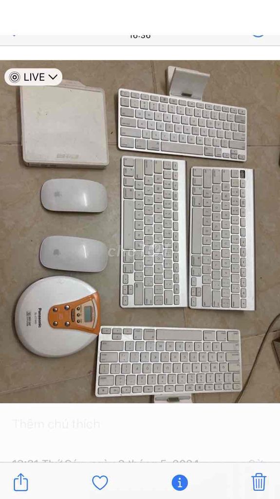 Bàn phím Apple xài pin chuột magic 2 logitech đủ a