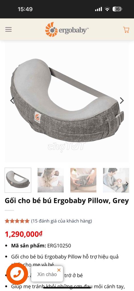 Pass Gối Cho Con Bú Ergobaby Natural Curve. Mua bán Mẹ và bé tại Thành phố Thủ Đức Tp Hồ Chí Minh được đăng bởi hà hình 5