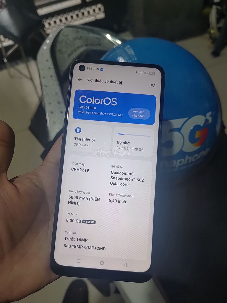 Pass đt Oppo A74 Ram 8GB/128GB đang xài... Mua bán Điện thoại tại Quận 12 Tp Hồ Chí Minh được đăng bởi Trang hình 1