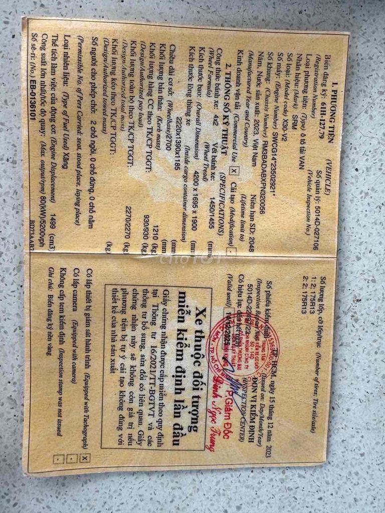 tải van dongben 2023 930kg 2 chỗ đã qua sử dụng. Mua bán Xe tải, xe ben tại Thành phố Thuận An Bình Dương được đăng bởi Huỳnh Minh Xe Tải hình 8