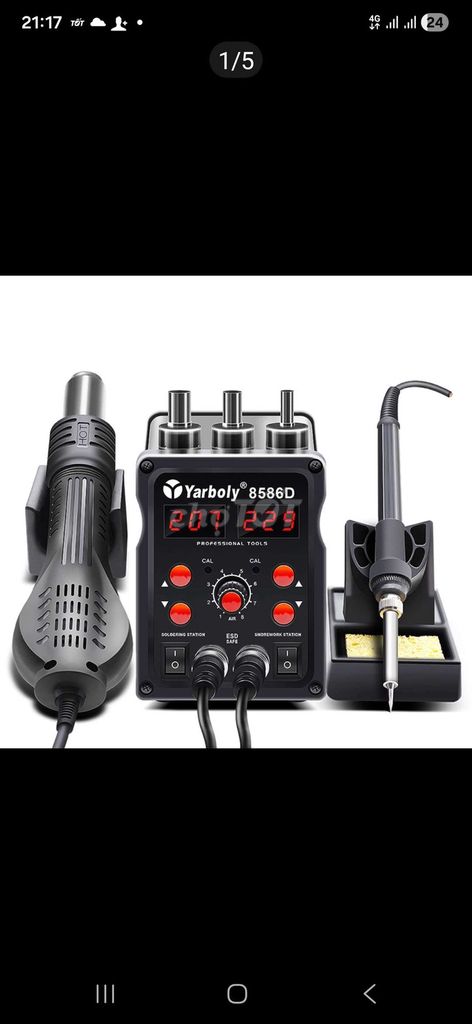 Máy hàn Yarboly 8586D Đen. Mua bán Đồ chuyên dụng, Giống nuôi trồng tại Huyện Châu Phú An Giang được đăng bởi Đỗ Vương Lên hình 1