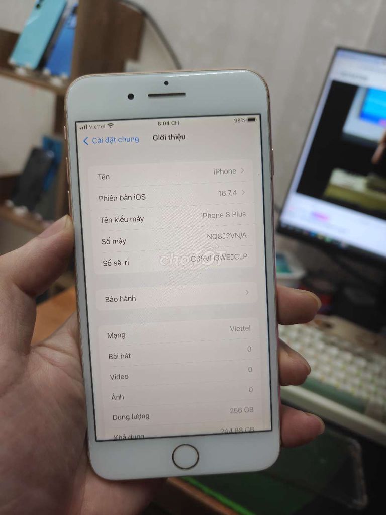 iPhone 8 Plus 256GB Vàng Đã qua sử dụng. Mua bán Điện thoại tại Quận Thanh Xuân Hà Nội được đăng bởi cửa hàng điện thoại giá rẻ hình 1