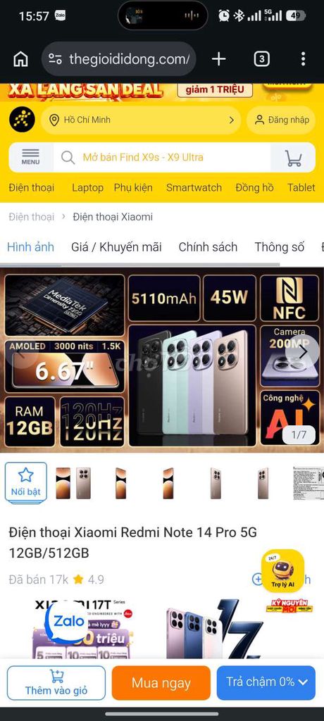 Xiaomi Redmi Note 14 Pro 5G Giao lưu . Mua bán Điện thoại tại Thành phố Thủ Dầu Một Bình Dương được đăng bởi Long Thất hình 1