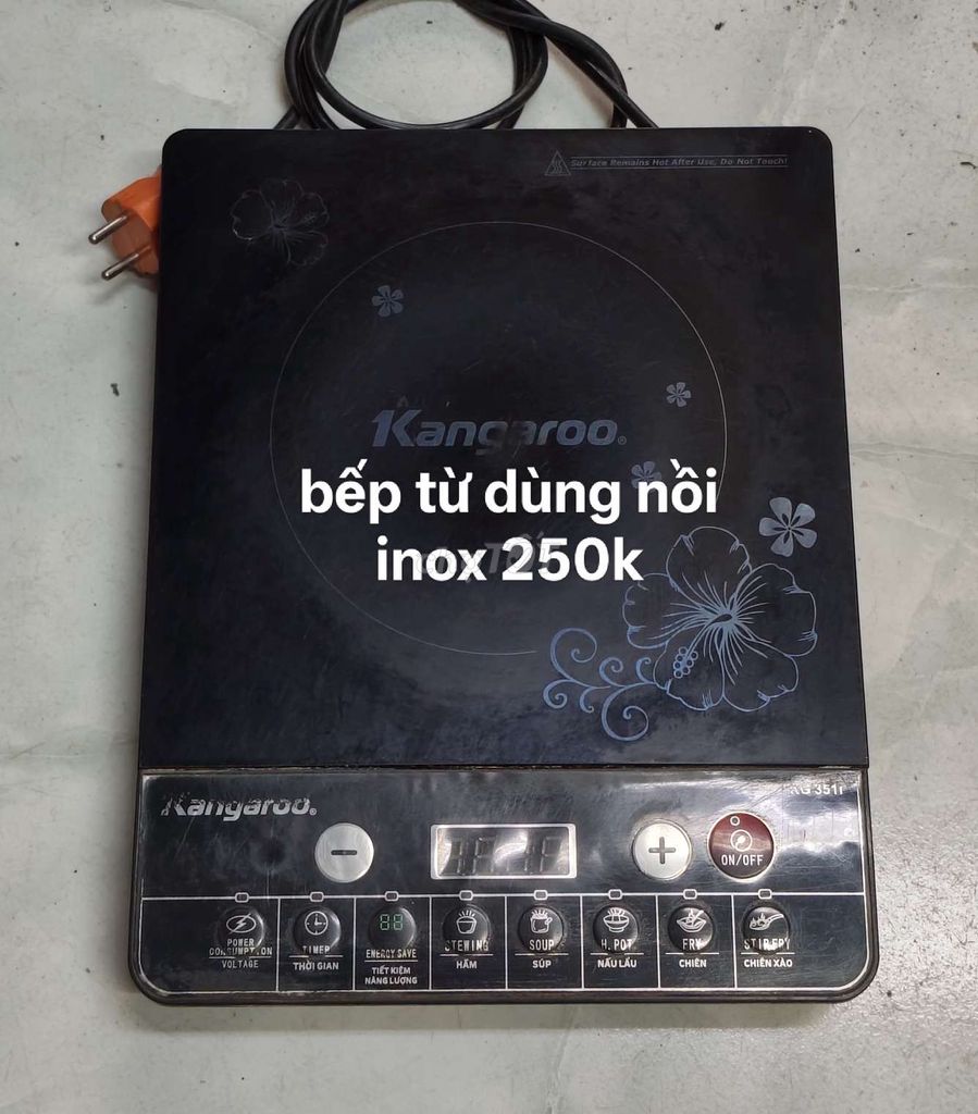 Bếp từ Kangaroo Đen Inox. Mua bán Bếp, lò, đồ điện nhà bếp tại Quận Cẩm Lệ Đà Nẵng được đăng bởi Quạt củ giá ok hình 1