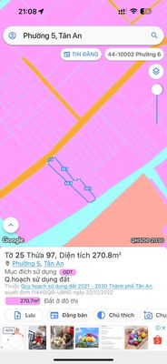 270m2 đất ở đô thị, đường Lê Văn Tưởng, P.5, TP. Tân An, Long An. Mua bán đất tại Thành phố Tân An Long An được đăng bởi Hùng Lê