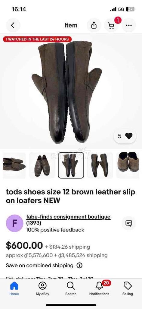 Giày lười nam Tods da Nâu size 6. Mua bán Giày dép tại Quận Hoàn Kiếm Hà Nội được đăng bởi Nguyễn Huy Huỳnh hình 1