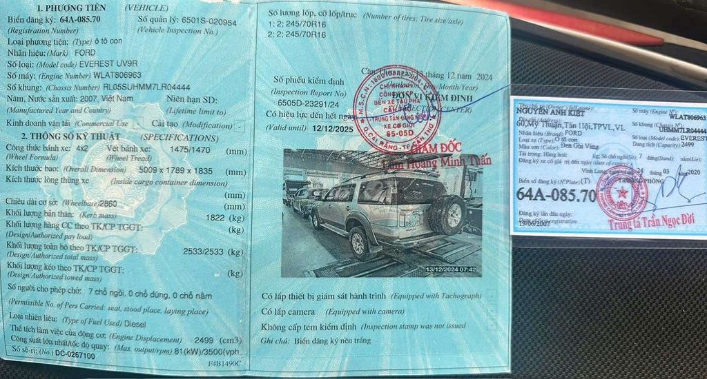 Bán xe 7 chỗ Everres máy dầu đời 2007. Mua bán Ô tô tại Quận Cái Răng Cần Thơ được đăng bởi Hoang anh hình 10