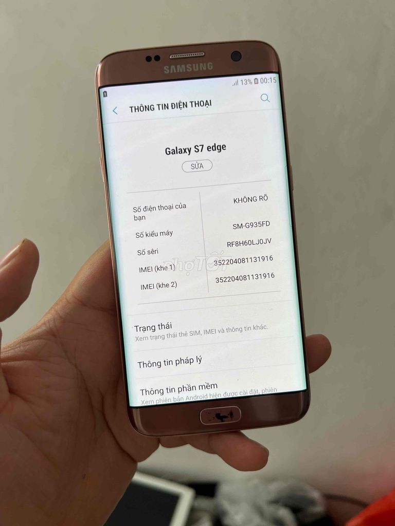 Samsung Galaxy S7 Edge 64GB Hồng 2 SIM. Mua bán Điện thoại tại Quận Thanh Xuân Hà Nội được đăng bởi Hoàng Huy Đỗ hình 1