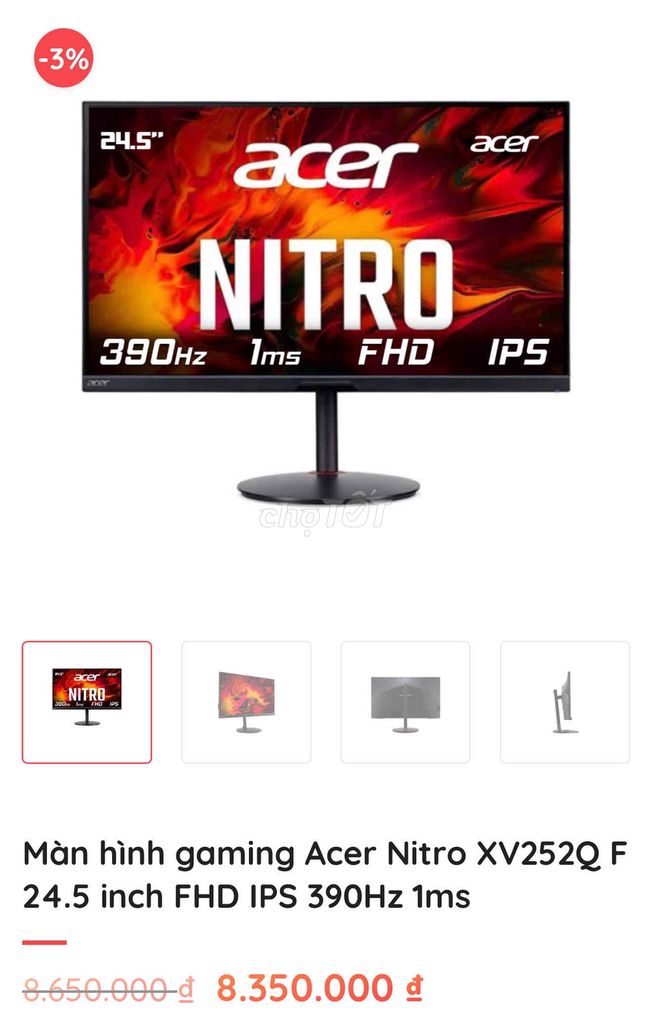 Acer Nitro XV252Q F 24.5 inch FHD IPS 390Hz. Mua bán Phụ kiện (Màn hình, Chuột...) tại Quận Sơn Trà Đà Nẵng được đăng bởi Phuc Le hình 1