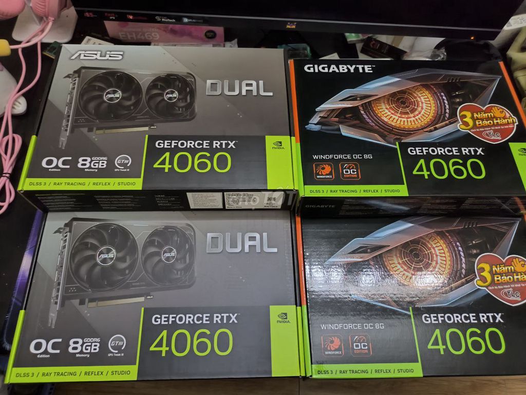 RTX 4060 OC GIGABYTE và ASUS DUAL New bảo hành 36T