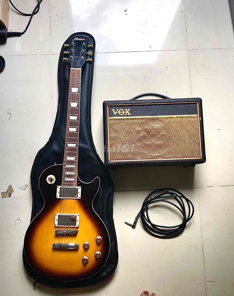 Đàn guitar điện Maison Les Paul Gỗ Nâu Vàng. Mua bán Nhạc cụ tại Quận Ngũ Hành Sơn Đà Nẵng được đăng bởi vỹ hình 1