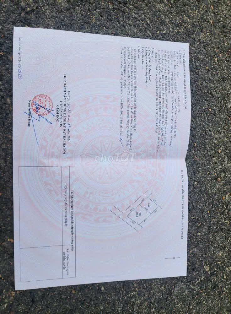 bán đất full tc tại; Thái Lai - Kim  Anh -Hà Nội (mới)