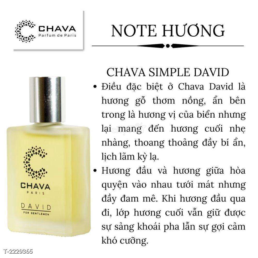 Nước hoa CHAVA Simple David Nam. Mua bán Nước hoa tại Thành phố Thuận An Bình Dương được đăng bởi Nhã Phương hình 1