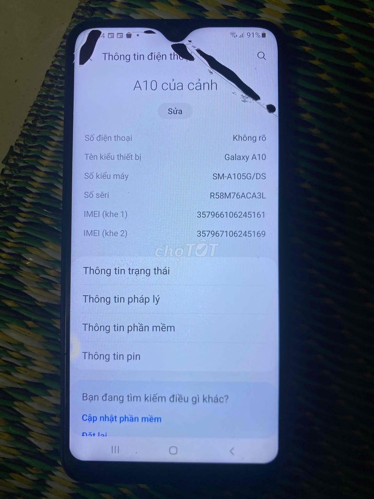 Samsung Galaxy A10 Đã qua sử dụng. Mua bán Điện thoại tại Thành phố Ninh Bình Ninh Bình được đăng bởi duy nam hình 1