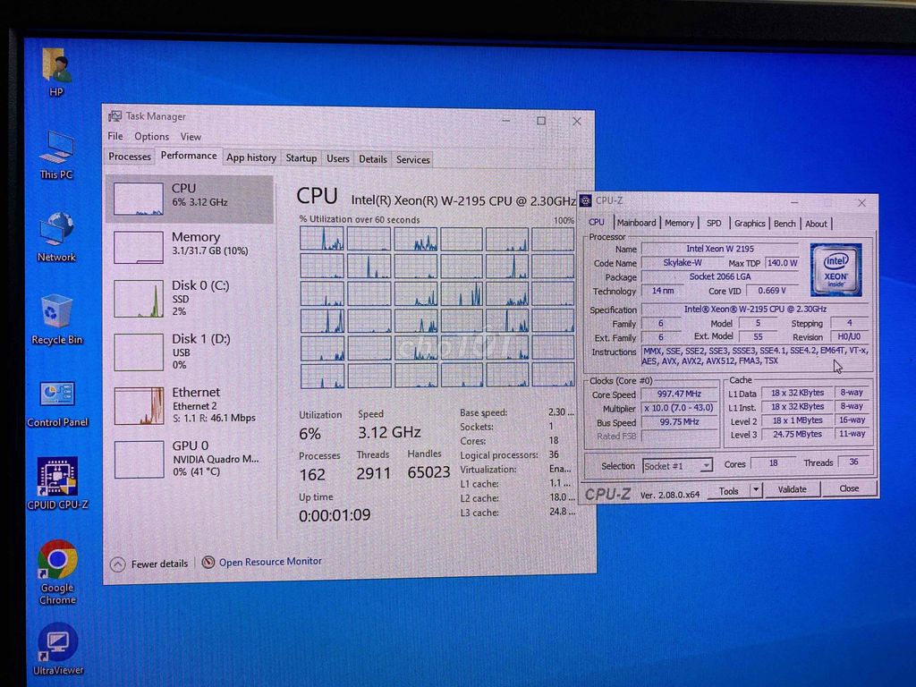 Dell T5820: Xeon W-2195 18core, 32G/2666, M4000 8G