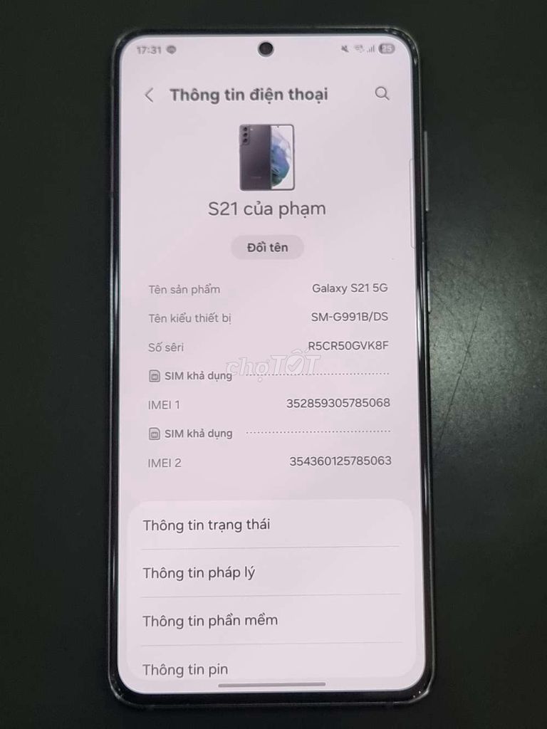 Samsung Galaxy S21 5G 128GB Xám. Mua bán Điện thoại tại Huyện Thanh Trì Hà Nội được đăng bởi Nit hình 1