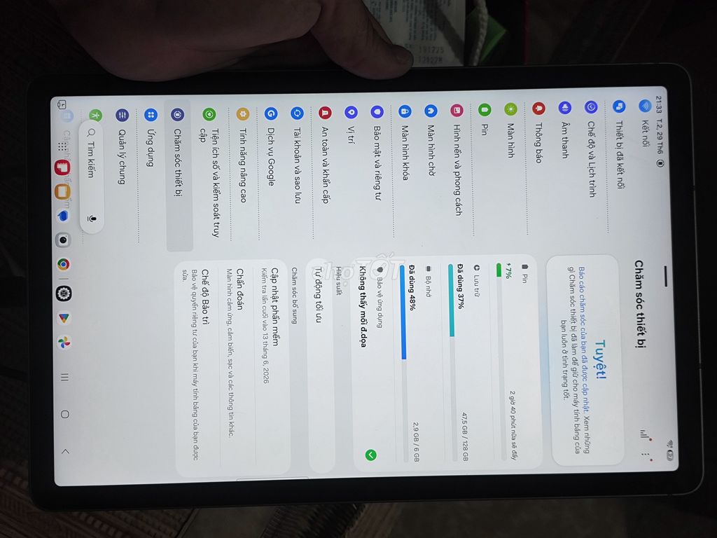 Samsung Tab S9 FE 6GB/128GB Xám. Mua bán Máy tính bảng tại Huyện Kim Động Hưng Yên được đăng bởi Nguyễn nam hình 1