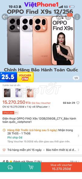 Oppo Find X9s 256GB Xám. Mua bán Điện thoại tại Quận 1 Tp Hồ Chí Minh được đăng bởi Hội Đồ Điện Tử hình 1