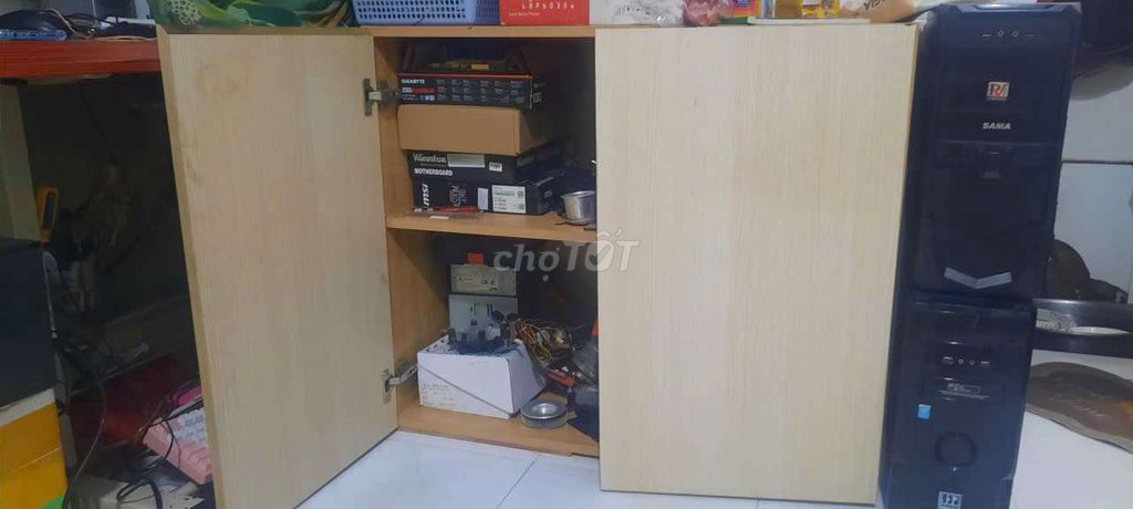 Tủ bếp treo Gỗ MDF Vàng nhạt 76x90x42cm. Mua bán Tủ, kệ gia đình tại Quận 12 Tp Hồ Chí Minh được đăng bởi Ngôi Nhà Xanh 2 hình 1